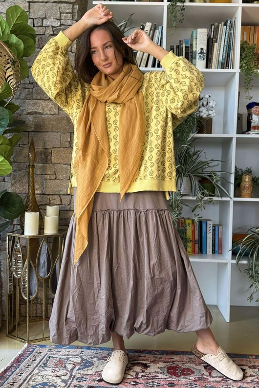 Paloma Bubble Hem Layering Dress Mocha